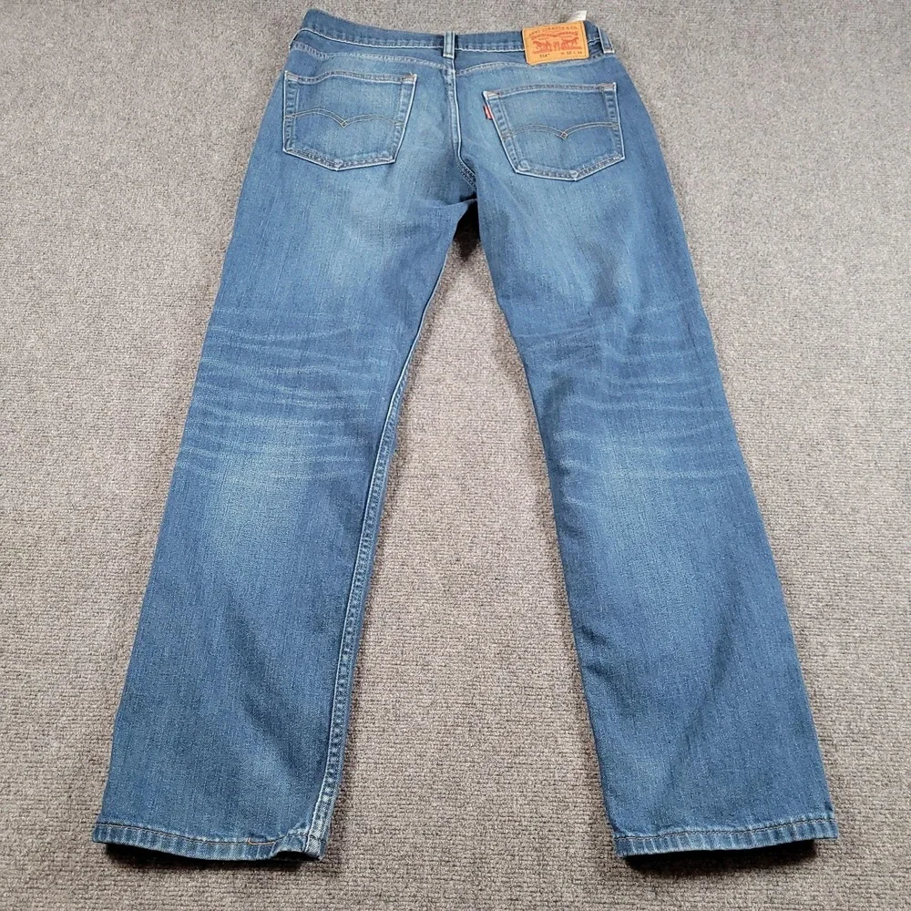 Levis 514 Jeans Mens 32x33 Blue Medium Wash Straight Leg Stretch‎ Denim Zip Fly